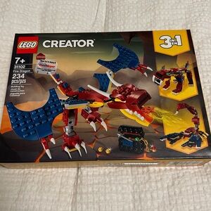 Never opened LEGO Creator 3-in-1 Set - Red and Blue Dragon